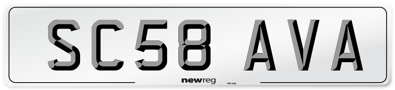 SC58 AVA Number Plate from New Reg